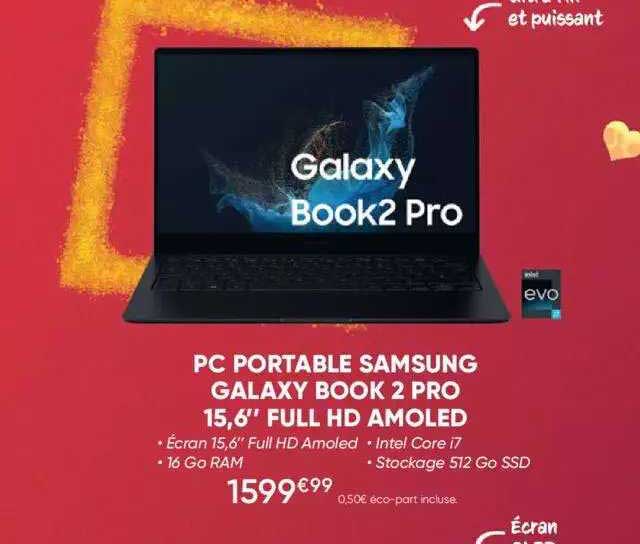 Pc Portable Samsung Galaxy Book 2 Pro 15,6" Full Hd Amoled