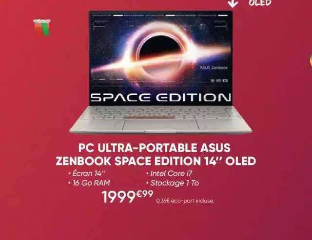 pc ultra-portable asus zenbook space édition 14" oled