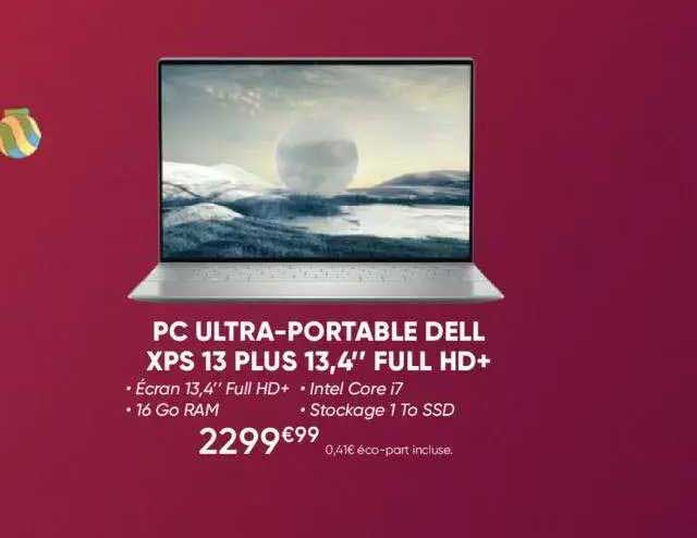 pc ultra-portable dell xps 13 plus 13,4" full hd+