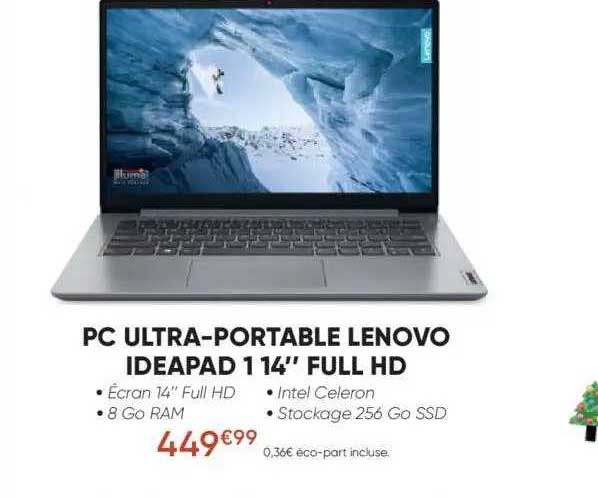 pc ultra-portable levono ideapad 1 14" full hd