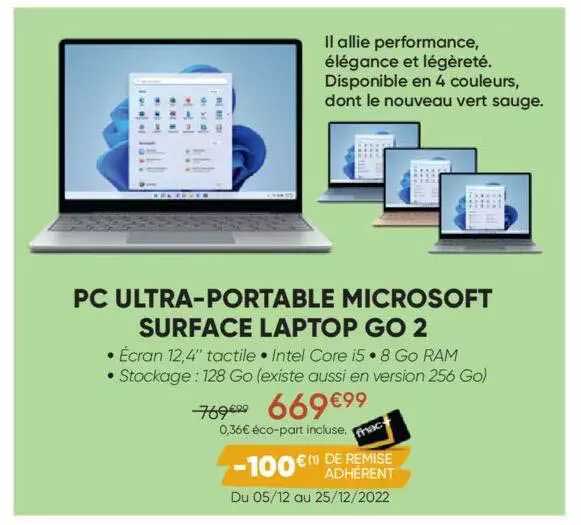 pc ultra-portable microsoft surface laptop go 2