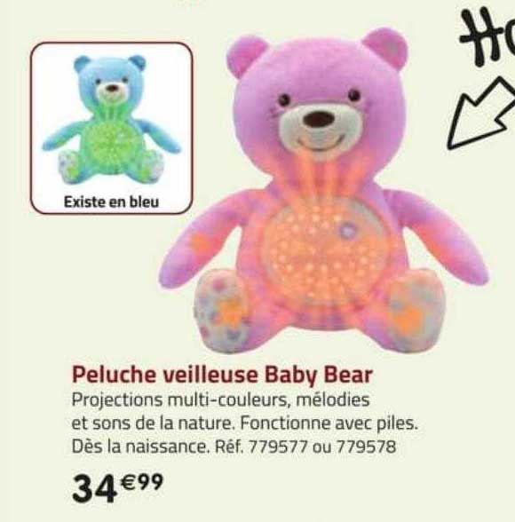 peluche veilleuse baby bear