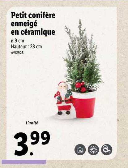 petit conifère enneigé en céramique