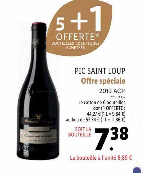 pic saint loup offre spéciale 2019 aop