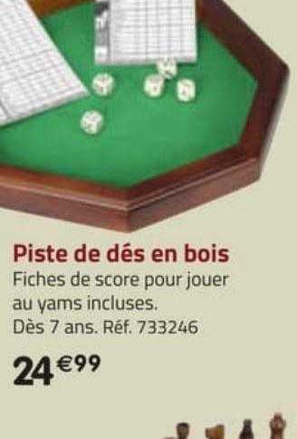 piste de dés en bois