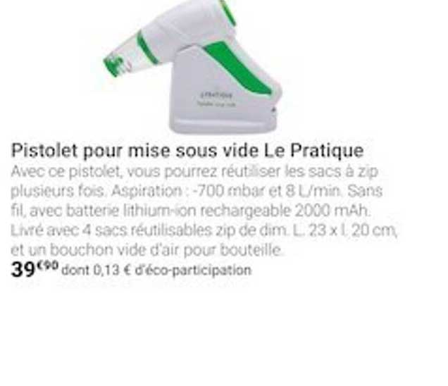 pistolet pour mise sous vide le pratique