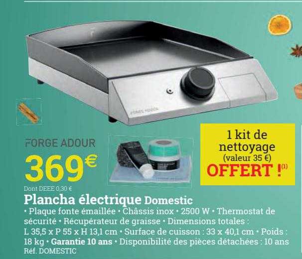 plancha électrique domestic forge adour