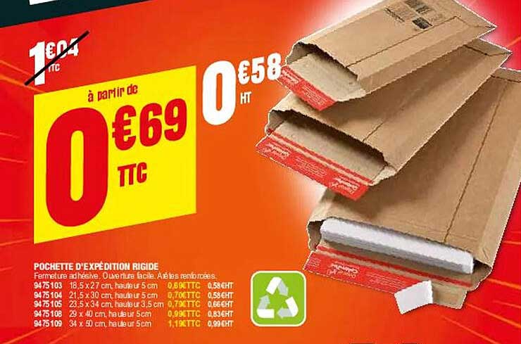 pochette d'expédition rigide