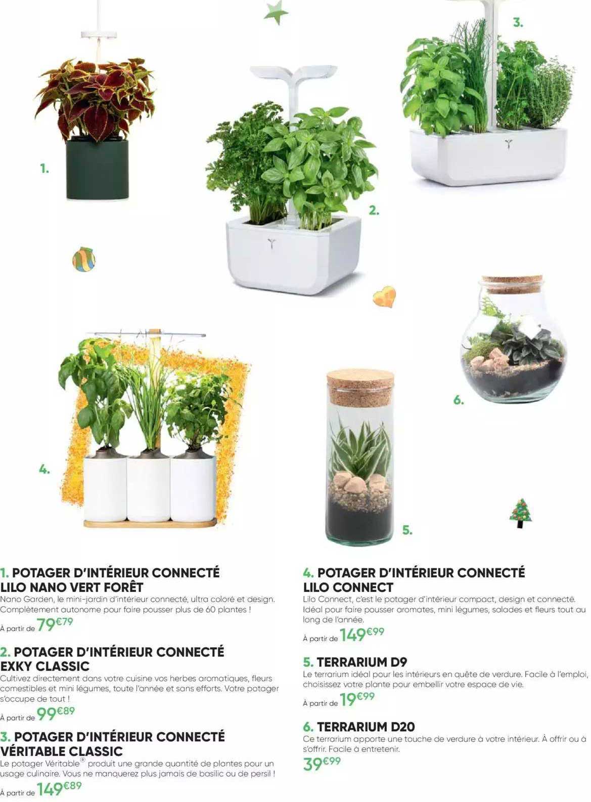 Potager D'intérieur Connecté Lilo Nano Vert Forêt, Potager D'intérieur Connecté Exky Classic, Potager D'intérieur Connecté Véritable Classic, Potager D'intérieur Connecté Lilo Connect, Terrarium D9