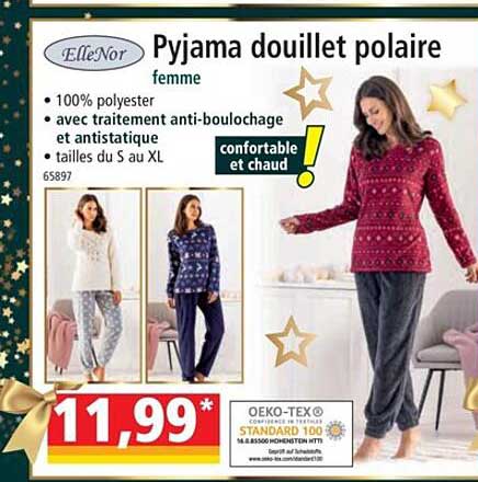 pyjama douillet polaire femme elleNor