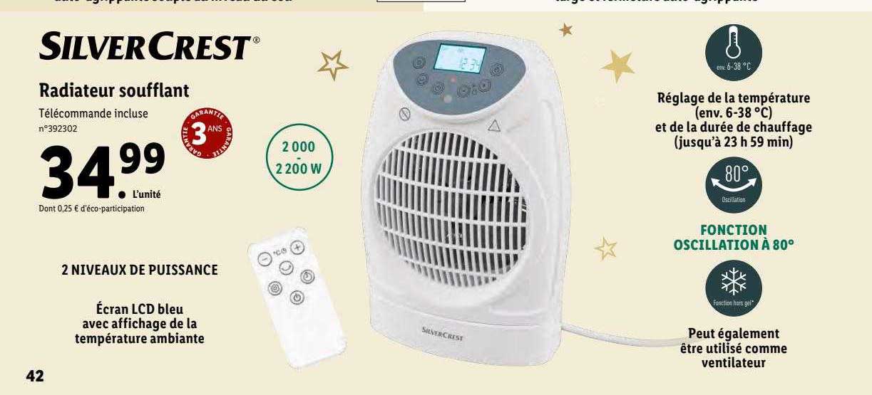 radiateur soufflant silver crest