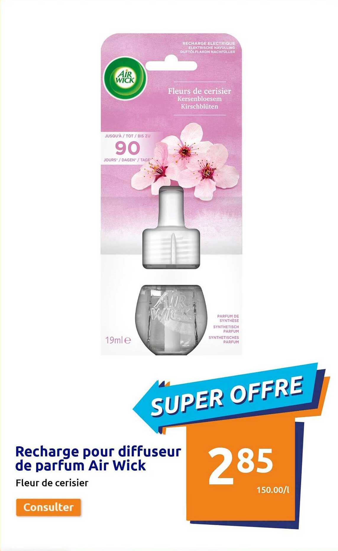 recharge pour diffuseur de parfum air wick