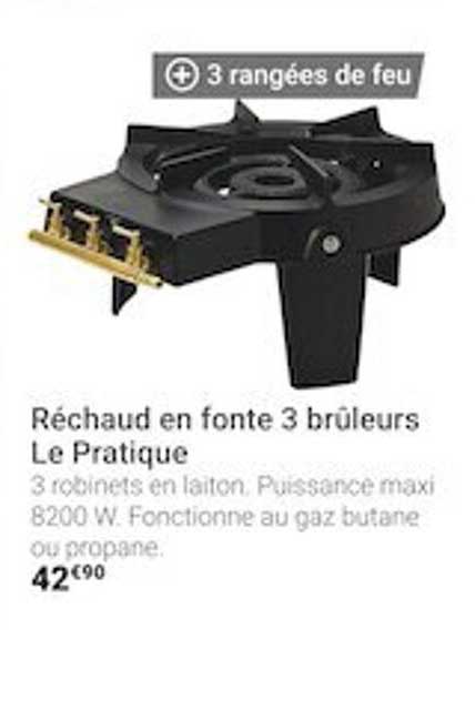 réchaud en fonte 3 brûleurs le pratique