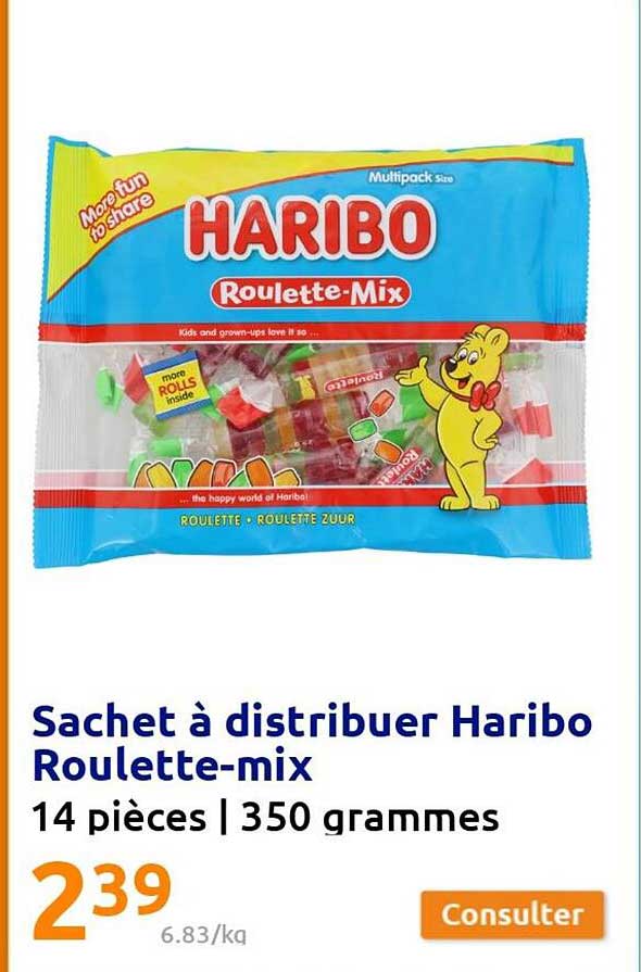 sachet à distribuer haribo roulette-mix