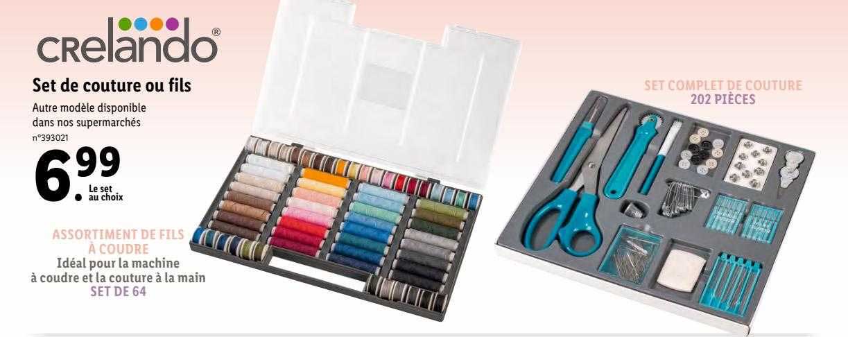 set de couture ou fils crelando
