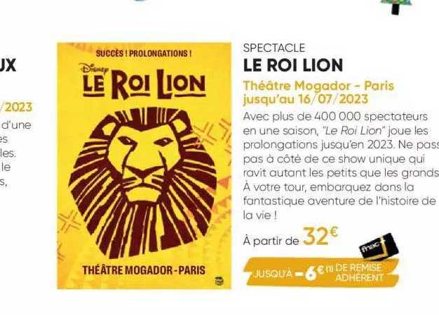 spectacle le roi lion