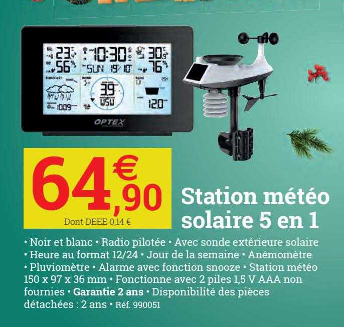 station météo solaire 5en1