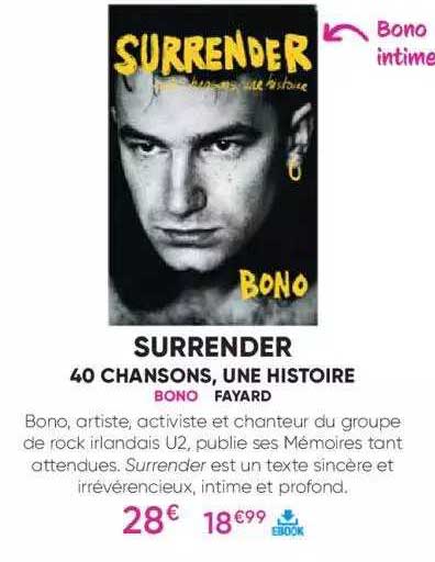 surrender - 40 chansons, une histoire - bono - fayard
