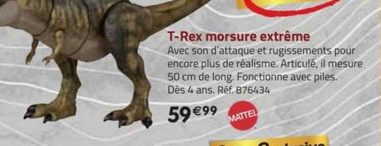 t-rex morsure extrême mattel