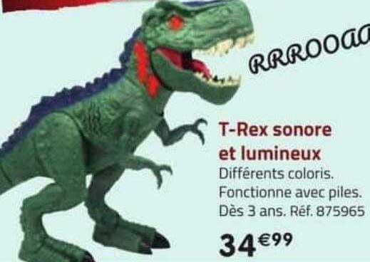 t-rex sonore et lumineux