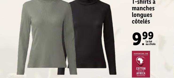 t-shirts à manches longues côtelés