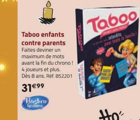 taboo enfants contre parents hasbro gaming