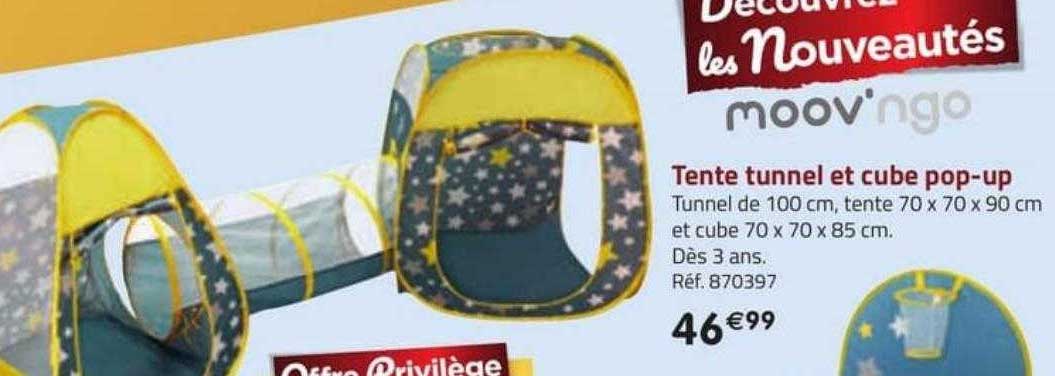 tente tunnel et cube pop-up