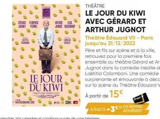 théâtre le jour du kiwi avec gérard et arthur jugnot