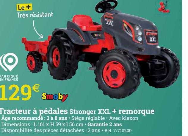 tracteur à pédales stronger XXL + remorque