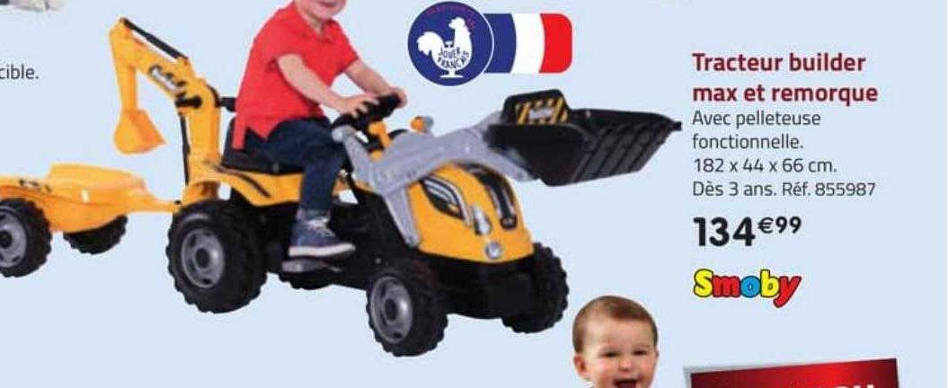 tracteur builder max et remorque smoby