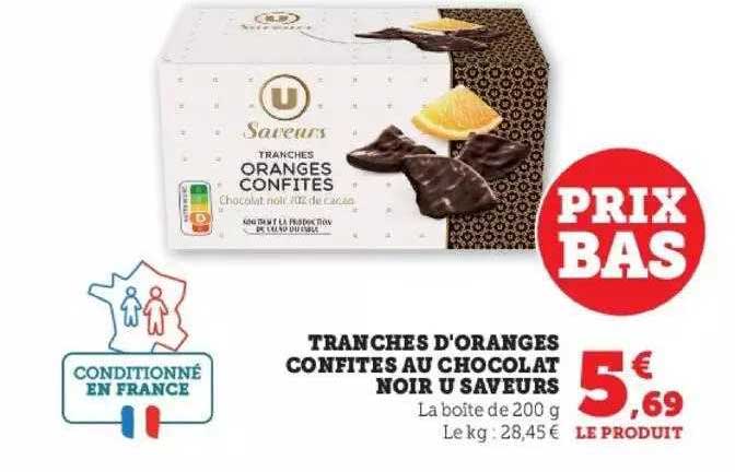 tranches d'oranges confites au chocolat noir u saveurs