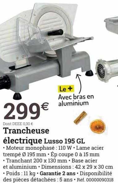 trancheuse électrique lusso