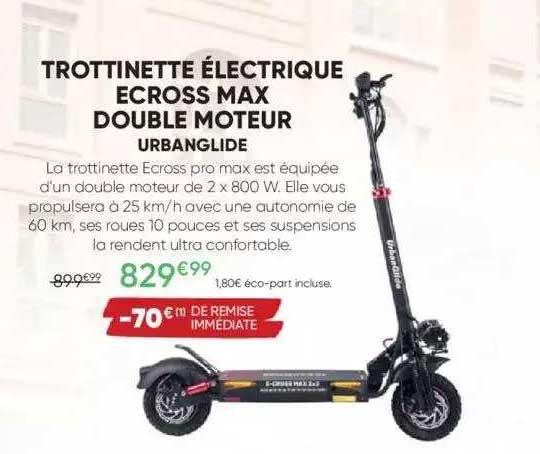 trottinette électrique ecross max double moteur urbanglide