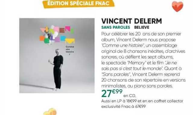 vincent delerm - sans paroles - believe