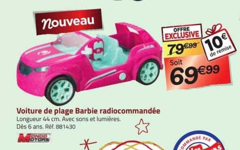 voiture de plage barbie radiocommandée mondo motors