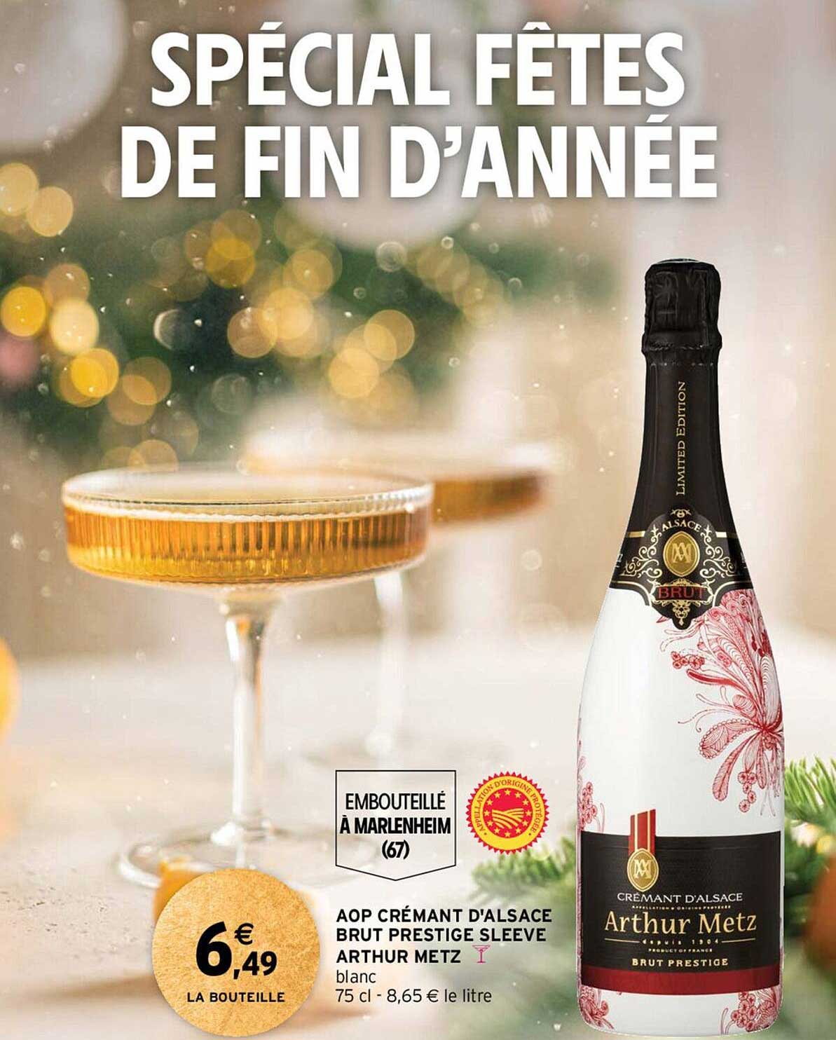 aop cremant d'alsace brut prestige sleeve athur metz