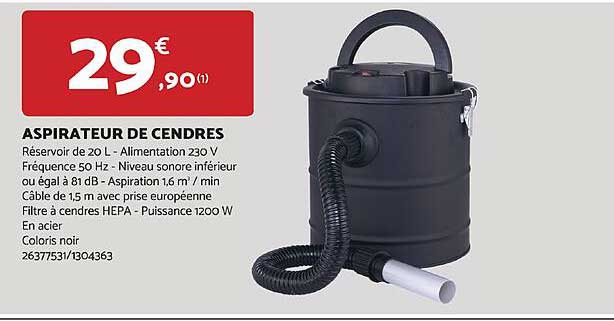 aspirateur de cendres