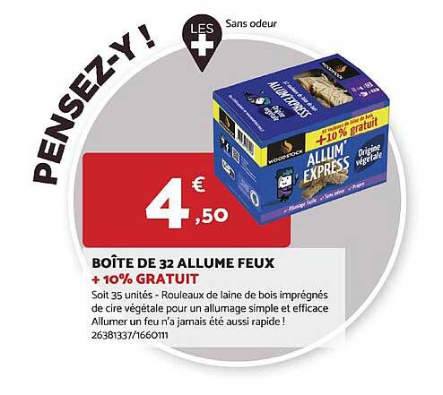 boite de 32 allume feux + 10% gratuit