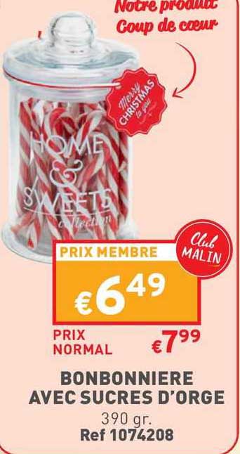 bonbonnière avec sucres d'orge