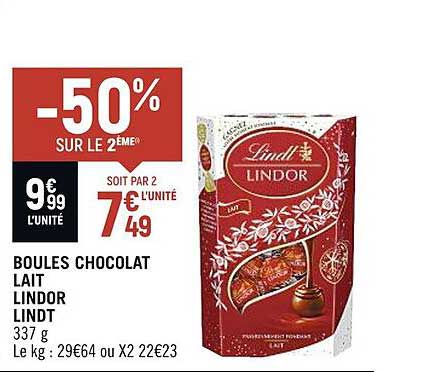 Boules Chocolat Lait Lindor Lindt