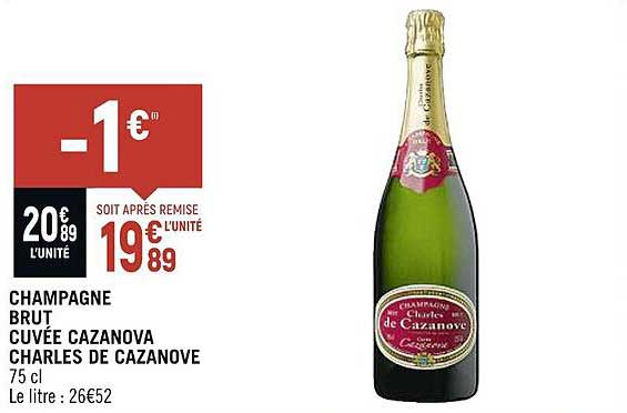 Champagne Brut Cuvée Cazanova Charles De Cazanove