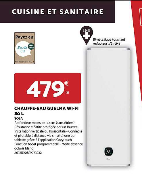 chauffe-eau guelma wi-fi 80 l