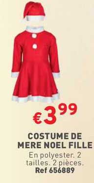 costume de mère noël fille