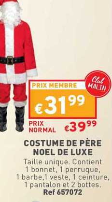 costume de père noël de luxe