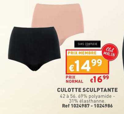 culotte sculptante sans complexe