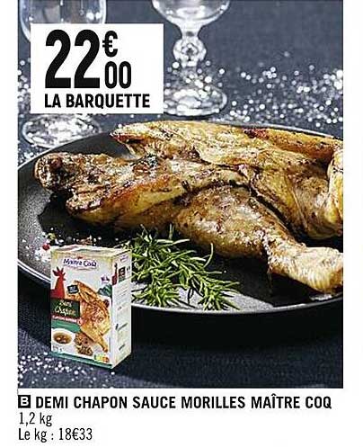 demi chapon sauce morilles maître coq
