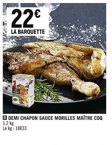 demi chapon sauce morilles maître coq