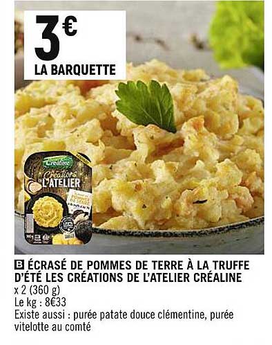 écrasé de pommes de terre à la truffe d'été les créations de l'atelier créaline