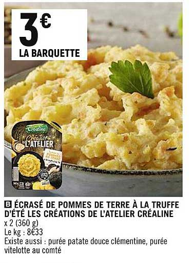 écrasé de pommes de terre à la truffe d'été les créations de l'atelier créaline