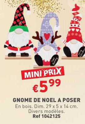 gnome de noël à poser
